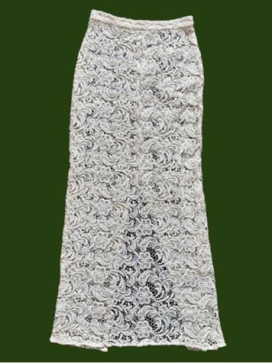Alice + Olivia Dresses & Skirts - Alice + Olivia Ivory Lace Maxi Skirt Unlined Floral Guipure Sz 10 Formal